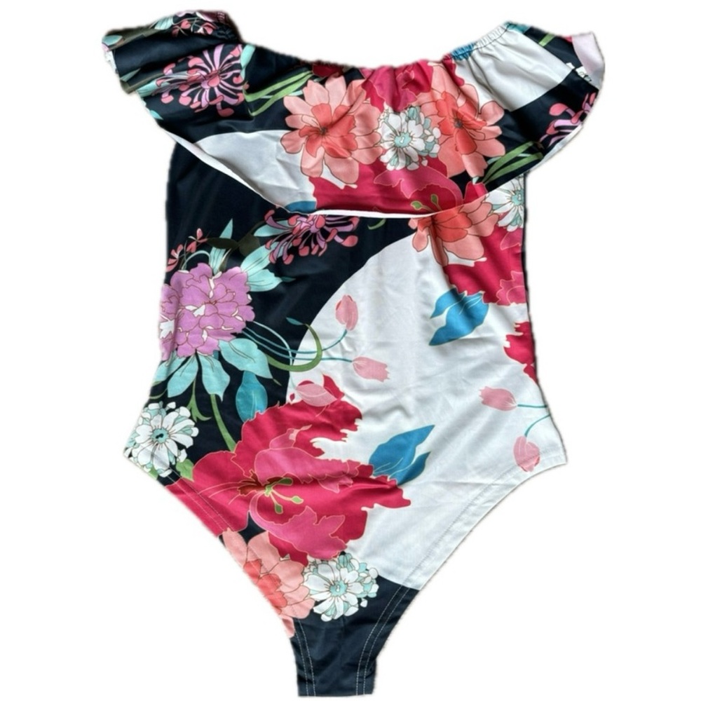 SHEIN Off-Shoulder Flounce One-Piece Swimsuit – Size M – NWOT